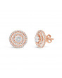 3 Row Diamond Pave Set Earrings In 18ct Rose Gold. Tdw 1.60ct